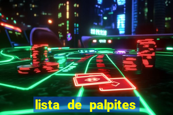 lista de palpites jogos de hoje