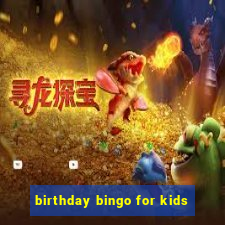 birthday bingo for kids