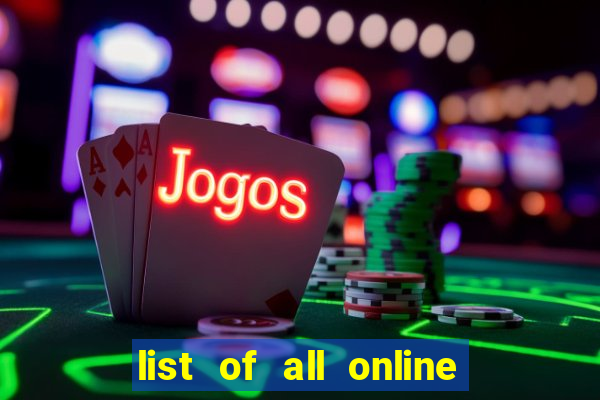 list of all online bingo sites