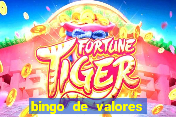 bingo de valores para imprimir