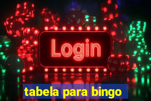 tabela para bingo