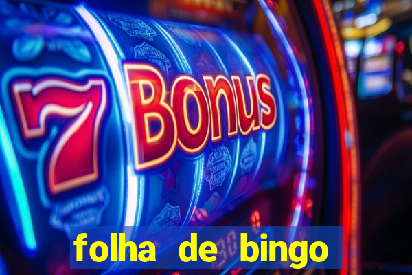 folha de bingo para imprimir