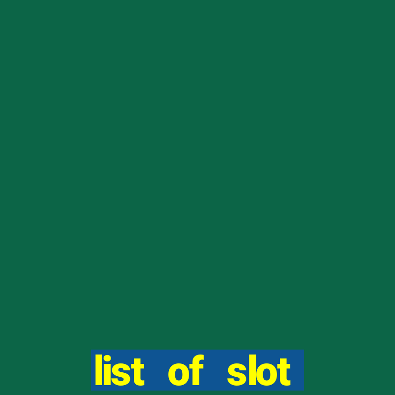 list of slot machines at jake's 58