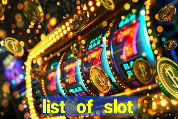 list of slot machines at jake's 58