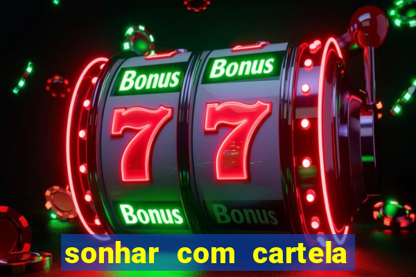 sonhar com cartela de bingo